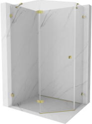 Mexen Lunar cabina de duș pentagonală cu deschidere spre stânga 100 x 80 cm, transparentă, aurie - 831-100L-080P-50-00-L (831-100L-080P-50-00-L)