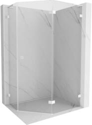 Mexen Lunar L cabină de duș pentagonală cu deschidere dreapta 100 x 90 cm, transparentă, albă - 831L-100P-090L-20-00-P (831L-100P-090L-20-00-P)