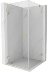 Mexen Lunar-B cabină de duș pivotantă stânga 80 x 80 cm, transparentă, auriu periat - 832-080-080-55-00-L (832-080-080-55-00-L)