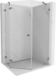 Mexen Lunar cabină de duș pentagonală pivotantă stânga 90 x 100 cm, transparentă, gri armă periat - 831-090L-100P-66-00-L (831-090L-100P-66-00-L)