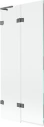 Mexen Lunar L paravan cadă 2-pliuri stânga 80 x 150 cm, transparent, gun metal - 897L-080-100-95-00-L (897L-080-100-95-00-L)