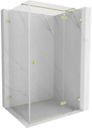 Mexen Lunar T cabină de duș cu ușă rabatabilă dreaptă 125 x 90 cm, transparentă, auriu periat - 834T-125-090-55-00-P (834T-125-090-55-00-P)