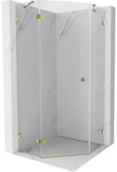 Mexen Lunar cabină de duș pentagonală cu deschidere spre stânga 80 x 80 cm, transparentă, aurie - 831-080L-080P-50-00-L (831-080L-080P-50-00-L)