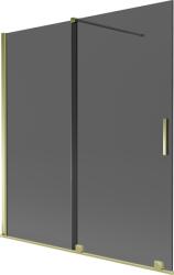 Mexen Velar paravan cadă cu 2 uși glisante 150 x 150 cm, grafit, auriu - 896-150-000-41-50 (896-150-000-41-50)