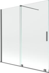 Mexen Velar panou de cadă pliabil cu 2 aripi, glisant, 160 x 150 cm, transparent, gun metal - 896-160-000-01-95 (896-160-000-01-95)