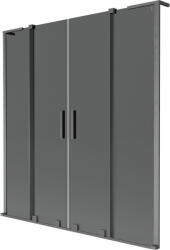Mexen Velar L Duo paravan de cadă, glisant, cu 2 panouri, 150 x 150 cm, grafit, gri armat periat - 896-150-003-42-66 (896-150-003-42-66)
