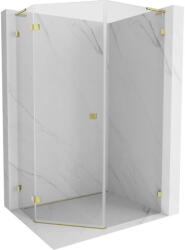Mexen Lunar L cabină de duș pentagonală oscilantă stânga 90 x 100 cm, transparentă, aurie - 831L-090L-100P-50-00-L (831L-090L-100P-50-00-L)