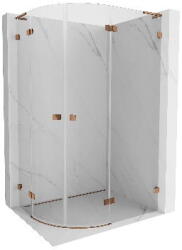 Mexen Lunar L cabină de duș semi-rotundă rabatabilă dreapta 100 x 90 cm, transparentă, aur roz - 833L-100P-090L-60-00 (833L-100P-090L-60-00)