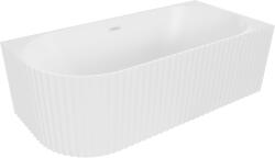 Mexen Gia cada freestanding colțar striat dreapta 150 x 75 cm, alb mat, preaplin alb - 52701507501P-20 (52701507501P-20)