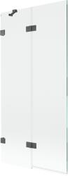 Mexen Lunar paravan de cadă 2 canate stânga 90 x 150 cm, transparent, gri pistol periat - 897-090-100-66-00-L (897-090-100-66-00-L)