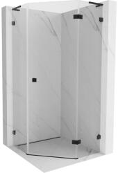 Mexen Lunar L cabină de duș pentagonală cu deschidere dreapta 80 x 80 cm, transparentă, neagră - 831L-080P-080L-70-00-P (831L-080P-080L-70-00-P)