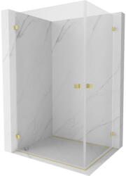 Mexen Lunar-B Duo cabină de duș cu balamale 95 x 75 cm, transparentă, aur periat - 832-095L-075P-55-00 (832-095L-075P-55-00)