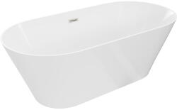 Mexen Luna Slim cadă freestanding 170 x 75 cm, albă, preaplin nichel periat - 52041707500-97 (52041707500-97)