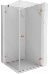 Mexen Lunar-B cabină de duș batantă dreapta 80 x 80 cm, transparentă, cupru periat - 832-080-080-65-00-P (832-080-080-65-00-P)