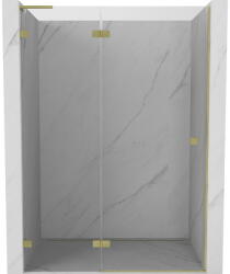 Mexen Lunar L uși de duș batante stânga 130 cm, transparent, auriu periat - 834L-130-000-55-00-L (834L-130-000-55-00-L)