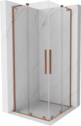 Mexen Velar L Cabină de duș dublă glisantă 100 x 100 cm, transparentă, cupru periat - 871-100-100-02-03-65 (871-100-100-02-03-65)