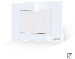 Luxion Intrerupator cu Revenire (Sonerie) Mecanic 1M si 2 Taste False LUXION cu Rama din Sticla, Standard Italian, 3M