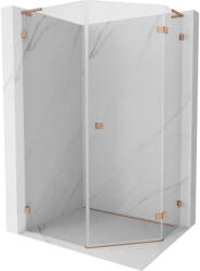 Mexen Lunar L cabină de duș pentagonală batantă dreapta 80 x 100 cm, transparentă, cupru periat - 831L-080P-100L-65-00-P (831L-080P-100L-65-00-P)