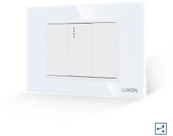 Luxion Intrerupator Simplu Cap Scara Mecanic 1M si 2 Taste False LUXION cu Rama din Sticla, Standard Italian, 3M