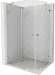 Mexen Lunar cabină de duș semirotundă cu ușă batantă stânga 80 x 70 cm, transparent, aurie - 833-080L-070P-50-00 (833-080L-070P-50-00)