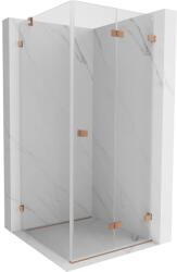 Mexen Lunar-F cabină de duș pliabilă dreaptă 80 x 80 cm, transparent, cupru periat- 836-080-080-65-00-P (836-080-080-65-00-P)