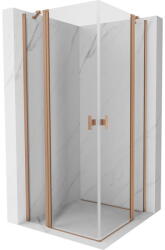 Mexen Mist Duo cabină de duș rabatabilă 75 x 75 cm, transparent, cupru periat - 8A4-075-075-65-00 (8A4-075-075-65-00)