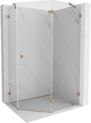 Mexen Lunar cabină de duș pentagonală cu deschidere spre dreapta 100 x 90 cm, transparent, cupru periat - 831-100P-090L-65-00-P (831-100P-090L-65-00-P)
