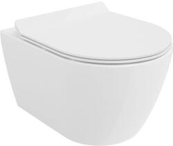 Mexen Carmen Rimless Tornado WC csésze lassan záródó slim tetővel, duroplast, fényes fehér - 30880100T (30880100T)