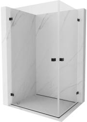 Mexen Lunar-B Duo cabină de duș batantă 85 x 75 cm, transparentă, neagră - 832-085L-075P-70-00 (832-085L-075P-70-00)