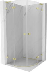 Mexen Lunar L cabina de duș semirotundă basculantă 90 x 90 cm, transparentă, aurie periată - 833L-090L-090P-55-00 (833L-090L-090P-55-00)