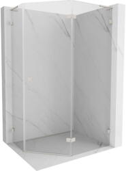 Mexen Lunar L cabina de duș pentagonală cu deschidere pe dreapta 90 x 80 cm, transparent, nichel periat (831L-090P-080L-97-00-P)