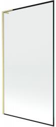 Mexen Next L fürdőkád partíció, 1-szárnyú, 100 x 150 cm, fekete minta, arany kefével - 895-100-000-03-70-55 (895-100-000-03-70-55)