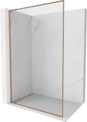 Mexen Kioto-F L kád perem nélküli Walk-in zuhanyfal kerettel 90 x 202 cm, átlátszó 8 mm, szálcsiszolt réz - 800-090-174-65-00 (800-090-174-65-00)