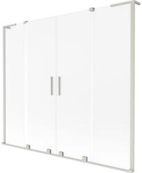 Mexen Velar L Duo 2-részes, tolható fürdőkád paraván 200 x 150 cm, jég, kefélt nikkel - 896-200-003-32-97 (896-200-003-32-97)