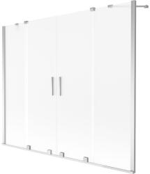 Mexen Velar Duo kétszárnyú toló fürdőkádparaván 200 x 150 cm, fagyott, króm - 896-200-000-32-01 (896-200-000-32-01)