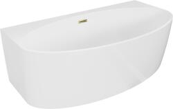 Mexen Bruna szabadon álló, fal melletti kád 170 x 88 cm, fényes fehér, arany túlfolyó - 52731708800-50 (52731708800-50)