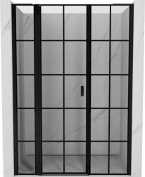 Mexen Mist L, 160 cm széles balos nyíló zuhanyajtó, fekete rács, fekete - 8A4L-160-001-70-77-L (8A4L-160-001-70-77-L)