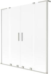 Mexen Velar L Duo kádparaván, 2-szárnyú tolóajtó 140 x 150 cm, jégvirág, kefélt nikkel - 896-140-003-32-97 (896-140-003-32-97)