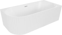 Mexen Gia szabadon álló sarok bordázott jobb oldali kád 170 x 80 cm, fehér matt, króm túlfolyó - 52701708001P-01 (52701708001P-01)