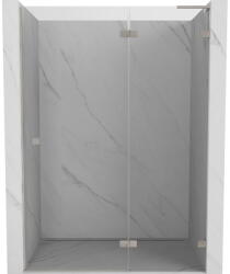 Mexen Lunar L jobb oldali zuhanyzóajtó, 135 cm, átlátszó, kefélt nikkel - 834L-135-000-97-00-P (834L-135-000-97-00-P)
