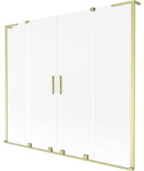 Mexen Velar L Duo kádparaván 2-szárnyú toló 180 x 150 cm, zúzmarás, arany kefe - 896-180-003-32-55 (896-180-003-32-55)