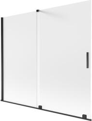 Mexen Velar 2-szárnyú eltolható kádparaván 180 x 150 cm, deres, fekete - 896-180-000-31-70 (896-180-000-31-70)