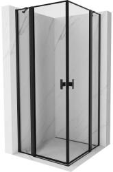 Mexen Mist Duo nyíló zuhanykabin 85 x 85 cm, fekete keret, fekete - 8A4-085L-085P-70-70 (8A4-085L-085P-70-70)