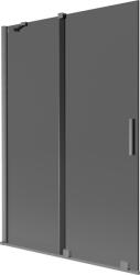 Mexen Velar kádparaván 2 szárnyú toló 120 x 150 cm, grafit, gun gray kefélt - 896-120-000-41-66 (896-120-000-41-66)