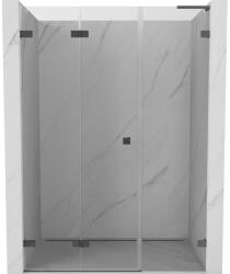 Mexen Lunar-F L összecsukható bal zuhanyajtó, 130 cm, áttetsző, gun metal - 836SL-130-050-95-00-L (836SL-130-050-95-00-L)