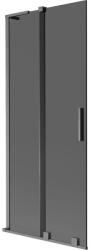 Mexen Velar L kádparaván 2-szárnyas toló 80 x 150 cm, grafit, szálcsiszolt gun gray - 896-080-003-41-66 (896-080-003-41-66)