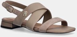 Tommy Hilfiger bőr szandál LEATHER & SUEDE FLAT SANDAL bézs, női, FW0FW08507 - bézs Női 39