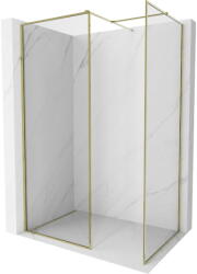 Mexen Kioto-F zuhanyfal Walk-in kerettel 150 x 100 cm, átlátszó 8 mm, arany - 800-150-202-04-50-100 (800-150-202-04-50-100)