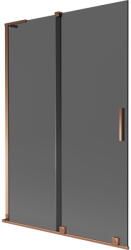 Mexen Velar L kádparaván, 2 paneles tolóajtós 120 x 150 cm, grafit, rózsaarany - 896-120-003-41-60 (896-120-003-41-60)