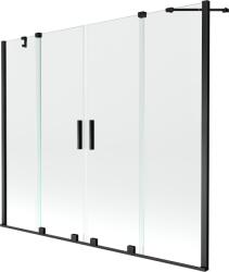 Mexen Velar Duo kétszárnyú toló fürdőkád válaszfal 190 x 150 cm, átlátszó, fekete - 896-190-000-02-70 (896-190-000-02-70)